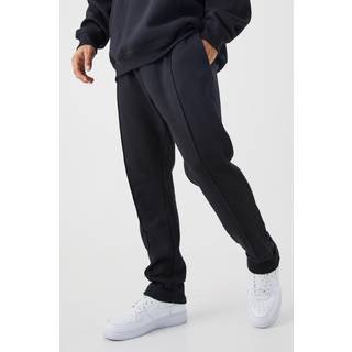 Mens Black Slim Tapered Interlock Jogger With Pintuck