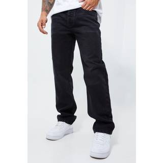 Mens Charcoal Relaxed Rigid Jeans