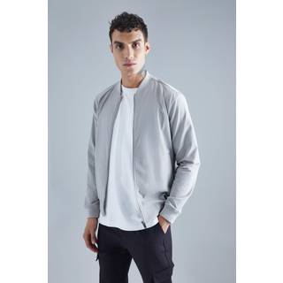 Mens Grey Technical Stretch Smart Bomber Jacket