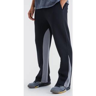 Mens Black Regular Fit Double Gusset Joggers
