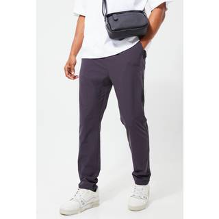 Mens Charcoal Elasticated Waist Technical Stretch Slim Trouser