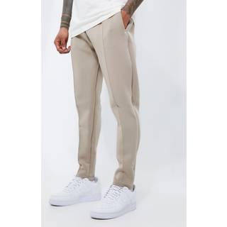 Mens Taupe Slim Tapered Bonded Scuba Jogger