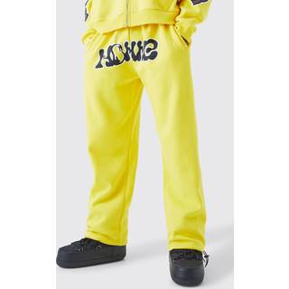 Mens Yellow Oversized Tab Detail Homme Jogger