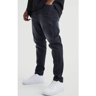 Mens Washed Black Plus Super Skinny Stretch Jeans
