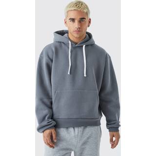 Mens Charcoal Oversized Boxy Limited Embossed Hoodie