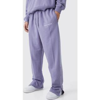 Mens Lavender Straight Loopback Split Hem Jogger