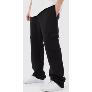 Mens Black Tall Relaxed Fit Cargo Joggers