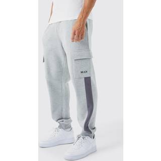 Mens Grey Marl Man Cargo Pocket Jogger