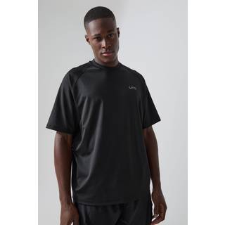 Mens Black Man Active Raglan Oversized T-shirt