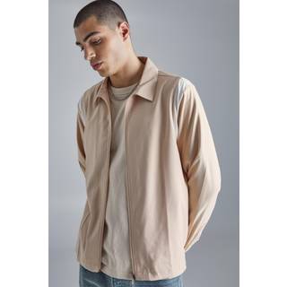 Mens Stone Long Sleeve Varsity Panel Shirt