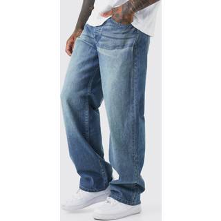 Mens Vintage Blue Baggy Rigid Washed Jeans