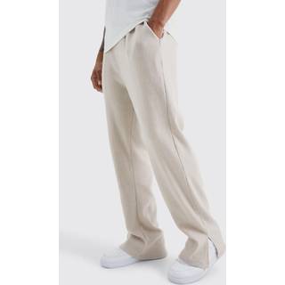Mens Stone Brushed Rib Ottoman Relaxed Split Hem Jogger