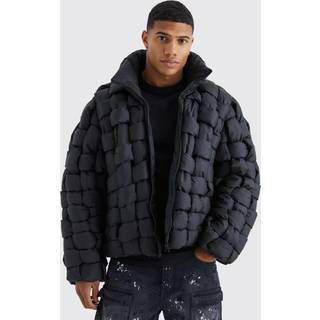 Mens Hand Weft Nylon Puffer in Black