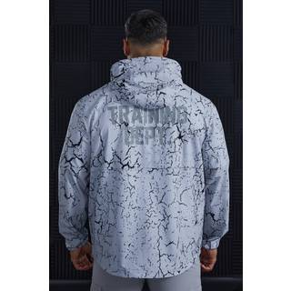 Mens Light Grey Active Training Dept Marble Print Windbreaker