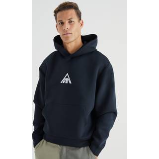 Mens Black Man Oversized Boxy Scuba Hoodie