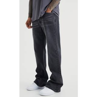 Mens Charcoal Relaxed Rigid Flare Jean