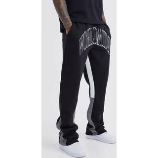 Mens Black Regular Fit Worldwide Contrast Stitch Gusset Jogger
