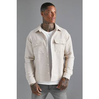 Mens Light Beige Boucle Heavyweight Overshirt