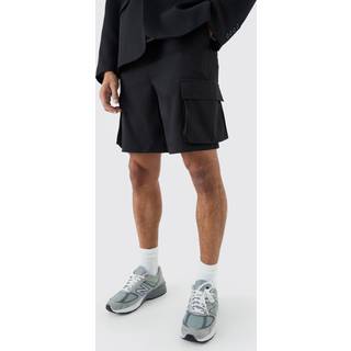 Mens Black Mix & Match Tailored Cargo Shorts
