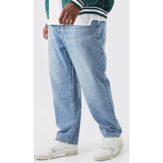 Mens Light Blue Plus Tapered Rigid Jeans