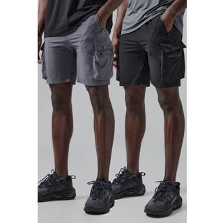 Mens Multi Man Active Lightweight 2 Pack 5inch Cargo Shorts