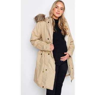 Long Tall Sally Long Tall Sally Natural Maternity Faux Fur Trim Parka