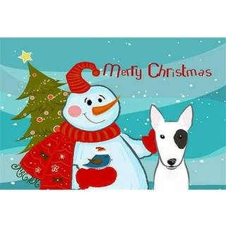 """" Caroline's Treasures BB1829PLMT Snowman med Bull Terrier Fabric Placemat multicolor """"