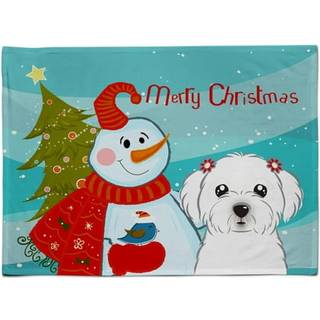 """" Caroline's Treasures BB1828PLMT Snowman med maltesisk stof placemat multicolor """"