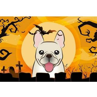 """" Caroline's Treasures BB1796PLMT Halloween French Bulldog Fabric Placemat Multicolor """"