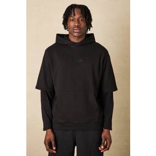 Mens Black EDITION Oversized Heavyweight Short Sleeve Hoodie