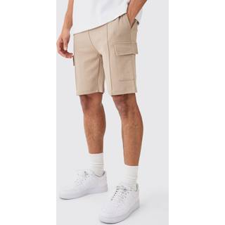 Mens Taupe Slim Interlock Cargo Short