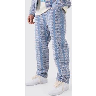 Mens Light Blue Relaxed Rigid All Over Distressed Jeans