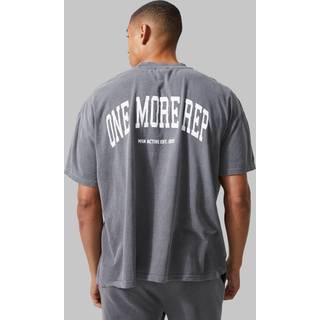 Mens Charcoal Man Active Oversized Overdye Rep T-shirt