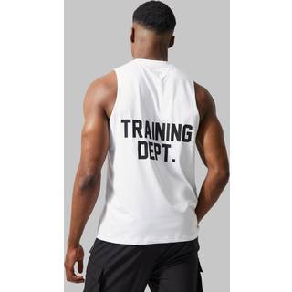 Mens White Man Active Training Dept Performance Regular Fit Vest