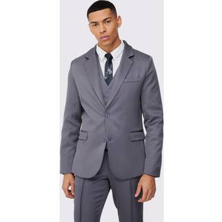 Mens Charcoal Slim Single Breasted Blazer