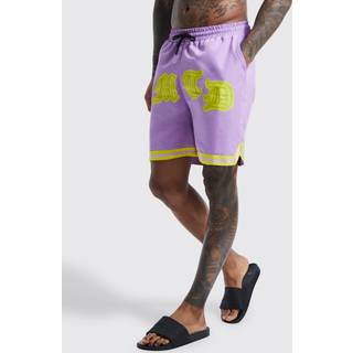 Mens Purple Mid Basketball Limited Swim Shorts