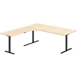 Hæve-sænkebord DNA, Birk 2000x2000 mm Venstre 3-ben/Sort