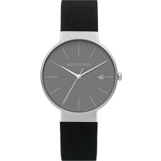 Jacob Jensen 182 Herren-Titanuhr Quarz Schwarz/Hellblau