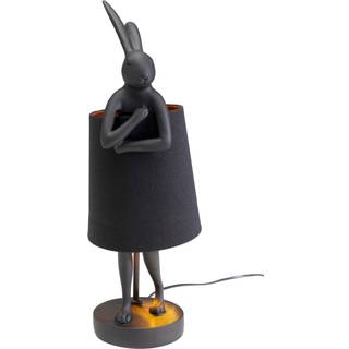 KARE Animal Rabbit bordlampe, tekstil, sort, højde 50 cm