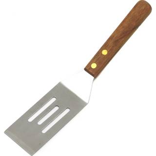 Chef Craft Select rustfrit stål Slidset træhåndtag Cookie Spatel 8 tommer i længde Naturlig