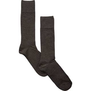 Panos Emporio 2-pak Premium Mercerized Wool Rib Socks - Light brown - One Size