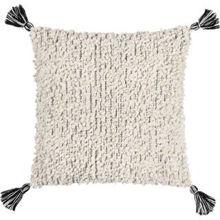 HÖEM HÖEM Grey Cambre Boucle Tasselled Polyester Filled 100% Cotton Cushion