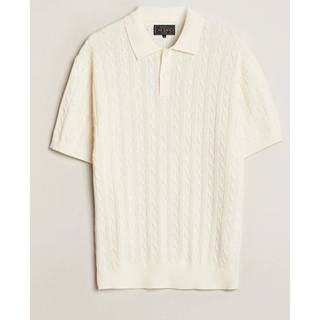 BEAMS PLUS Short Sleeve Cable Polo Off White