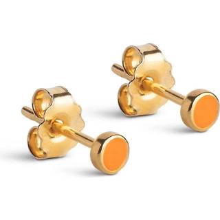 Enamel Copenhagen Øreringe - Stud Enamel Dot - Orange