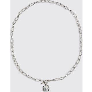 Mens Silver Pendant Chain Necklace