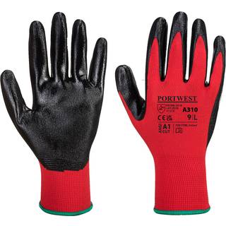Flexo Grip nitril handske -Rød/Sort (Størrelse: Large)