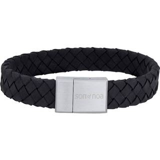 Son of Noa Herre armbånd i flettet sort læder 19cm