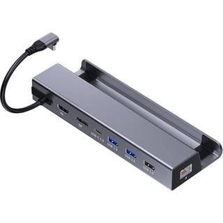 NÖRDIC 1 til 8 dockingstation til Steam Deck 1xHDMI 4K60Hz, 1xDP 4K60Hz, 1xRJ45 GigaLAN, 1xUSB-C, 3xUSB-A, 1x USB-C PD