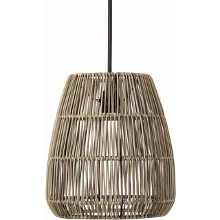 PR Home Hængelampe Saigon, rattanlook, grå, Ø 28 cm