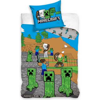 Minecraft Creeper Enderman Gamer Sengetøj - 100 procent bomuld